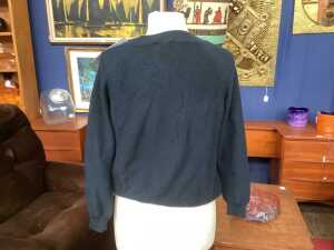 Designer-style long-sleeve top and sweater in navy, size M - 2