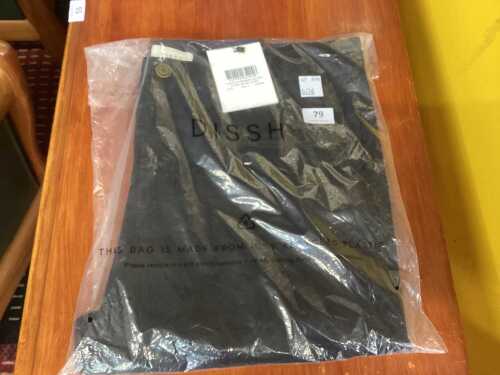 Dissh Liv black denim barrel-leg jeans, size 8