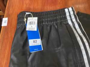 Adidas noir leather track pants, size L - 3