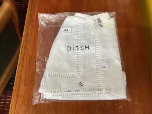 Dissh Lindsay white linen skort, size 8