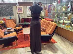 Sasha Therese Amara maxi dress in brown, size S - 3