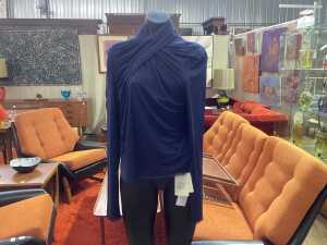 Scanlan Theodore Mesh Turbon Twist top in blue, size 12