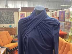 Scanlan Theodore Mesh Turbon Twist top in blue, size 12 - 2