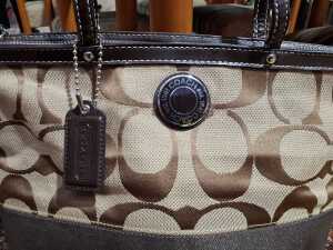 Designer-style tote bag in brown tones - 2
