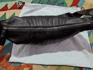 Designer-style brown handbag with stitch detail - 3