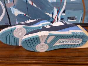 Designer-style sneaker in blue and white, size 44 - 4