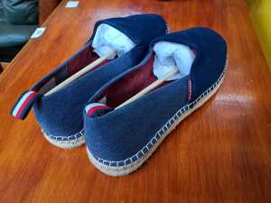 Designer-style espadrilles in blue tones size 45 - 3