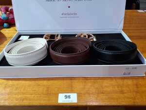 Bella Belts trio of leather belts and gold-tone buckles - 3