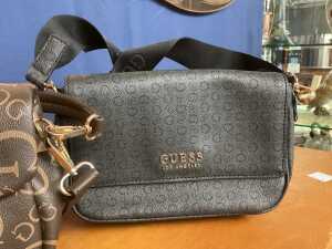 Two designer-style handbags in brown and black tones - 3