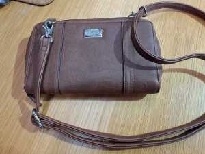 Two designer-style handbags in brown and chocolate tones - 2