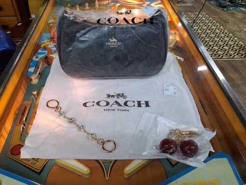 Designer-style handbag in brown tones