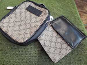 Designer style canvas belt bag set