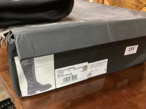 Designer-style patent leather lace-up, side zip boots, size 36 - 5
