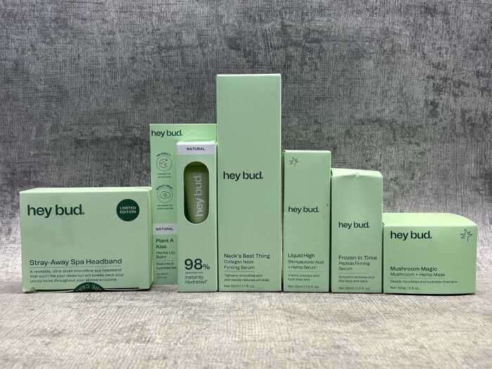 Group of Hey Bud beauty products