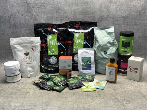 Group of mostly tea and coffee