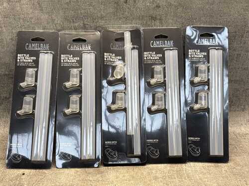 Group of Camelbak bottle bite valves and straws