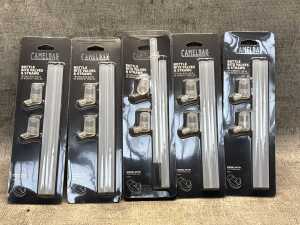 Group of Camelbak bottle bite valves and straws