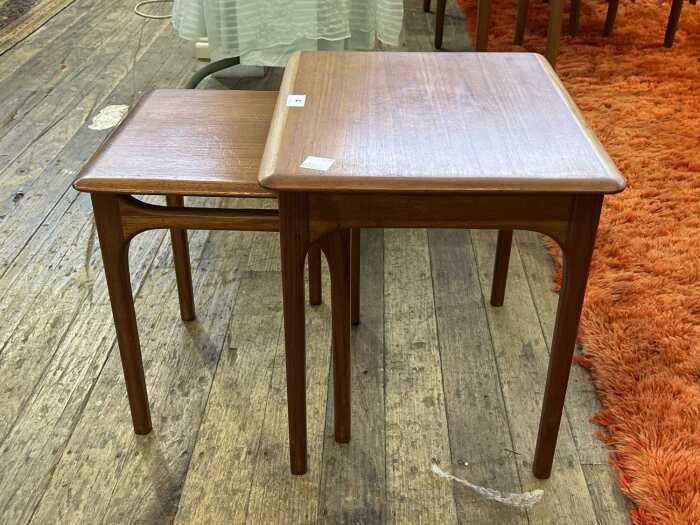 Australian mid-century teak nest of two tables