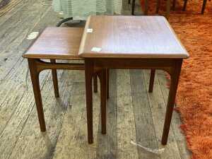 Australian mid-century teak nest of two tables