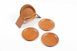 Mid-century teak coasters and trays - 4