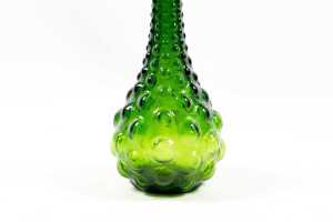 Mid-century Italian green glass hobnail genie bottle - 3