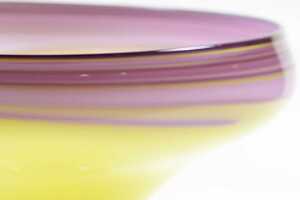 James McMurtrie art glass centrepiece bowl in yellow and purple - 3