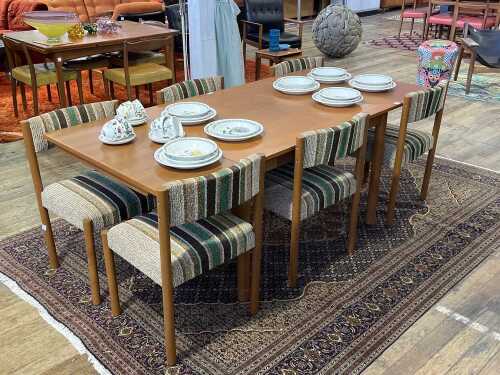Mid-century teak seven piece dining suite