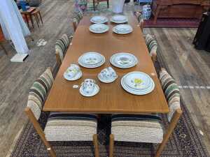 Mid-century teak seven piece dining suite - 2
