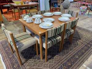 Mid-century teak seven piece dining suite - 4
