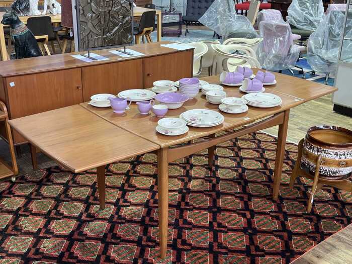 Scope Furniture mid-century teak extension dining table