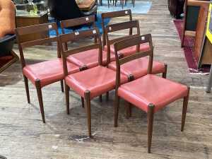 Set of six mid-century dining chairs - 2