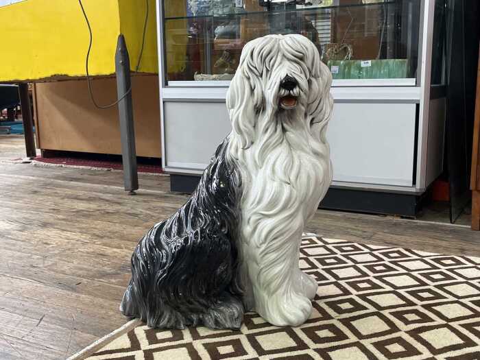 Italian glazed ceramic English Sheepdog figure