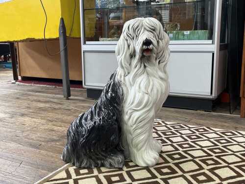 Italian glazed ceramic English Sheepdog figure