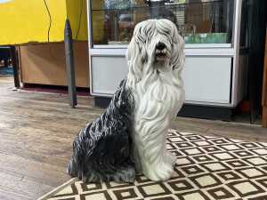 Italian glazed ceramic English Sheepdog figure
