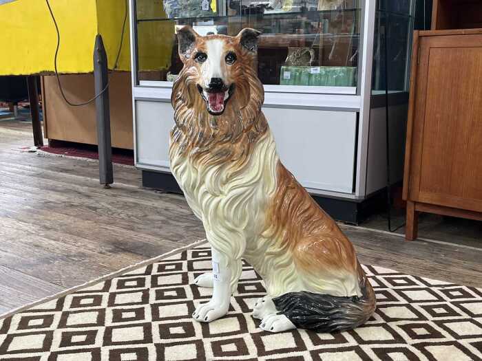 Italian glazed ceramic Collie dog figure