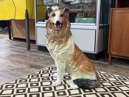Italian glazed ceramic Collie dog figure