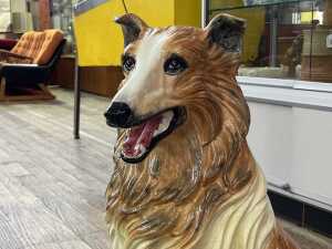 Italian glazed ceramic Collie dog figure - 3