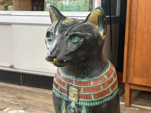 Lloyd Bryan, glazed terracotta Egyptian Bastet cat figure, 1977 - 3