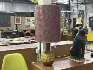 Bitossi mid-century 'Moresco' ceramic lamp with textured shade