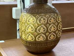 Bitossi mid-century 'Moresco' ceramic lamp with textured shade - 2