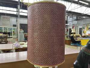 Bitossi mid-century 'Moresco' ceramic lamp with textured shade - 3