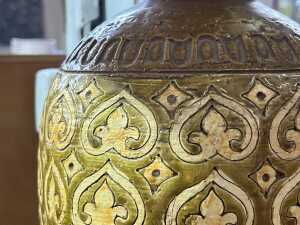Bitossi mid-century 'Moresco' ceramic lamp with textured shade - 4