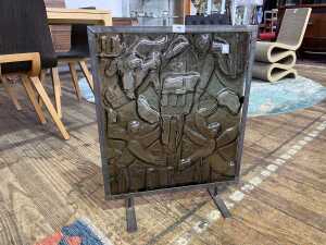 Brutalist glass panel