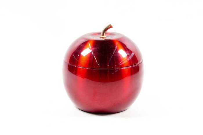 Iconic Daydream anodised aluminium apple-shaped ice bucket with original plastic insert