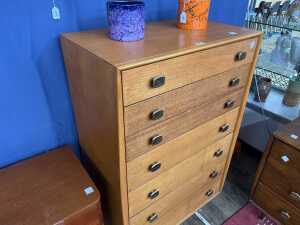 Alrob mid-century tallboy chest of seven drawers - 2