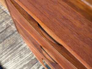 Mid-century teak combined bedhead and bedsides - 5