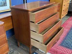 Mid-century teak chest of four drawers - 3