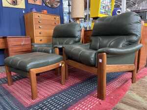Two Tessa armchairs and one footstool - 2