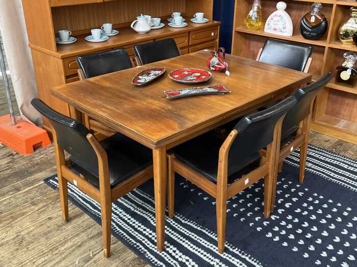 Chiswell mid-century teak seven piece dining suite