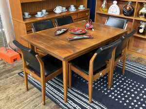 Chiswell mid-century teak seven piece dining suite